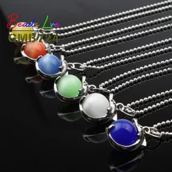 1pcs Fashion Natural Cat Eye Stone Pendant Dolphin Ocean Elegant Diy Charm Necklace Chakra Pendants for Jewelry Making 10mm 12mm