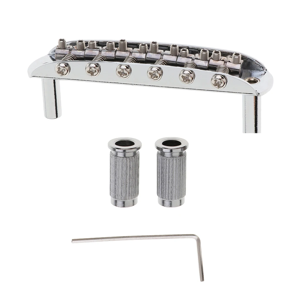 1 Set Zinc Alloy Guitar Saddle Bridge 6 String Guitar Saddle Replace Parts for Mustang Jaguar Jazzmaster Guitar Replacement Tool