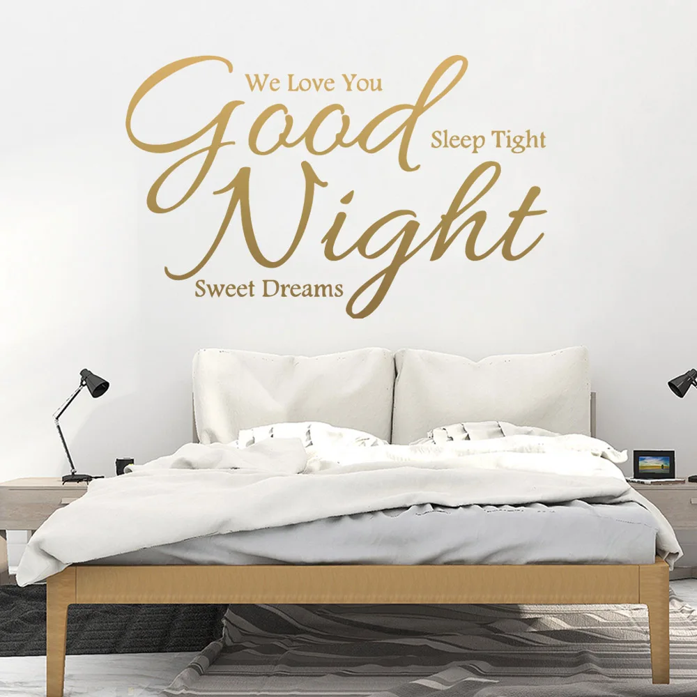 Quote Good night sweet dreams Wall Stickers Personalized Creative For Living Room Bedroom Art Decals wallstickers