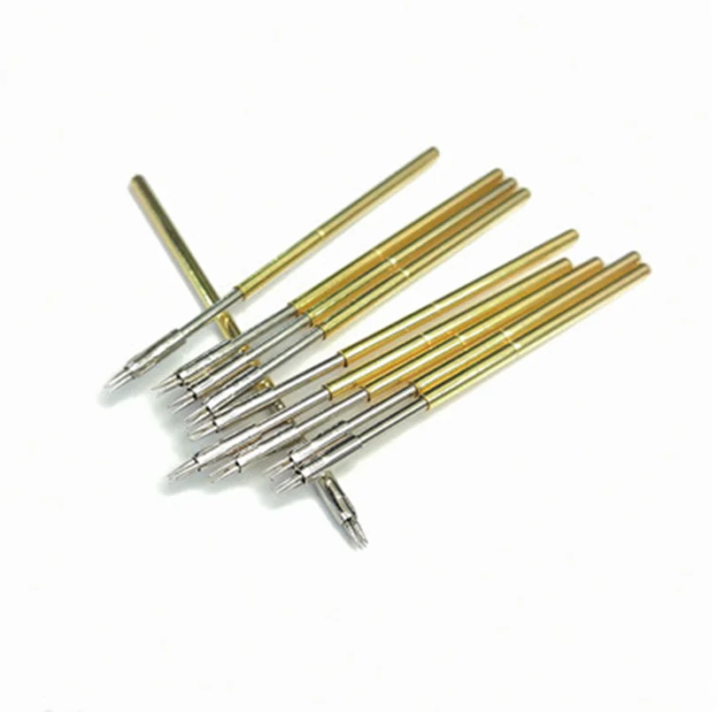 100PCS Gold Color Spring Test Probe PL75-M3 Phosphor Bronze Nickel Plated PCB Probe Diameter 1.36mm Glod T Instrument Test Tool