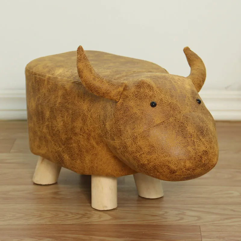 

Nordic Fashion Creative Small Stool Household Cartoon Short Solid Wood Sofa Stool Living Room Small Chair Footstool Small Bench