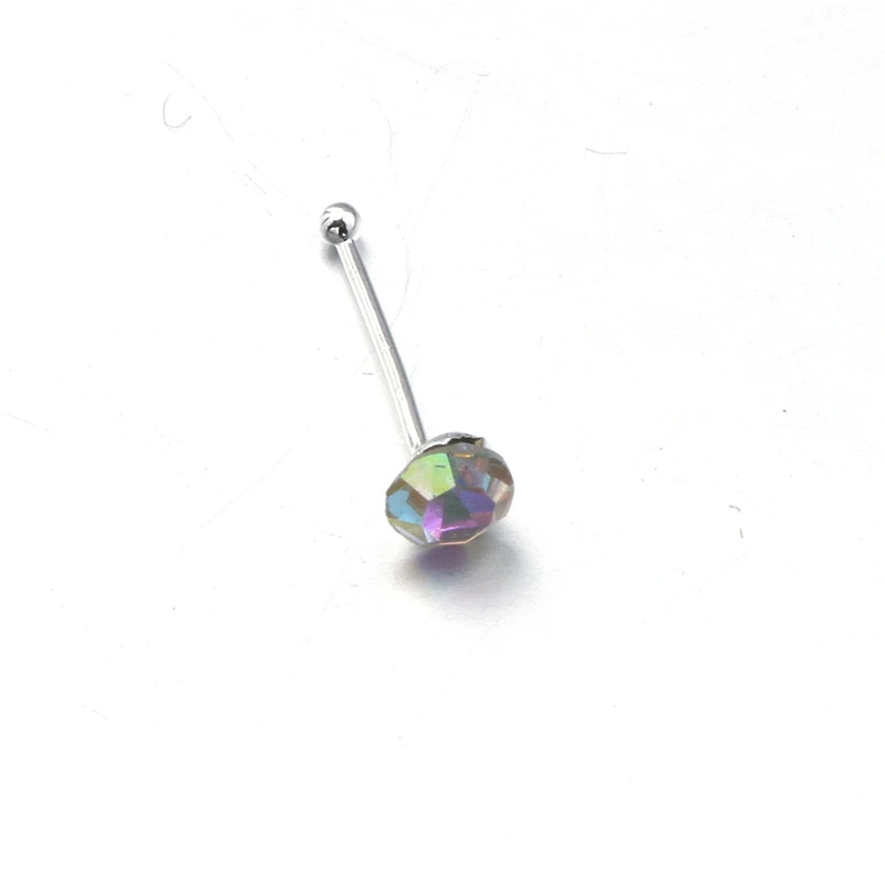 3MM AB Colorful Crystal Nose Studs Rings for Women Body Nose Piercing Bone Ball End Pin Nostril Jewellery 20PCS