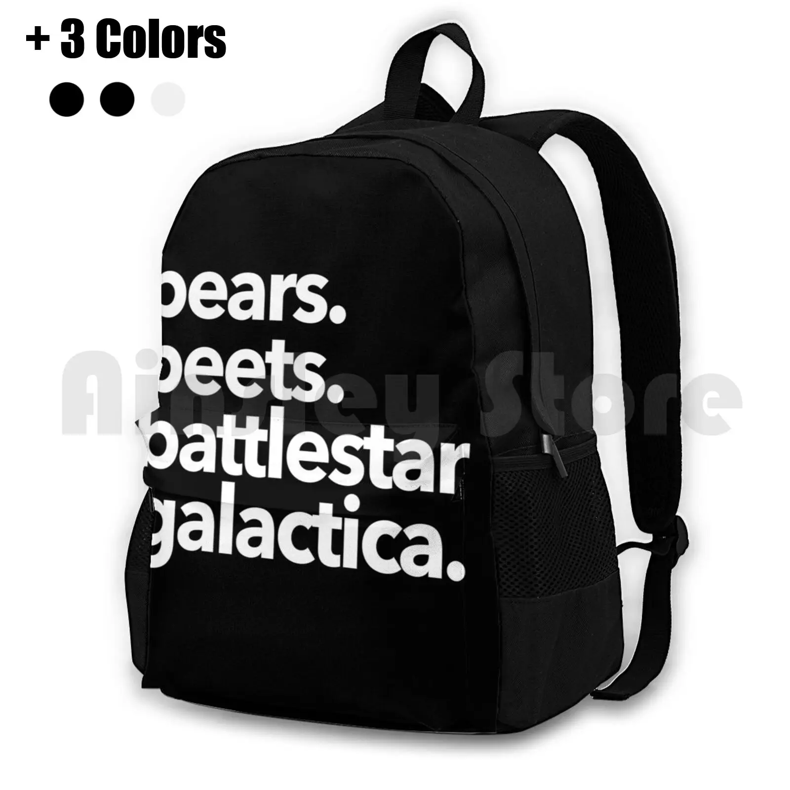 Bears. Beets. Battlestar Galactica. ( White Variant ) Outdoor Hiking Backpack Riding Climbing Sports Bag Office Michael Michael