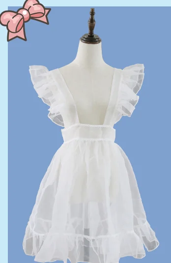 Lolita dress Princess tea party sweet lolita dress vintage lace victorian jsk kawaii girl White Mesh Apron Blouse cute girl