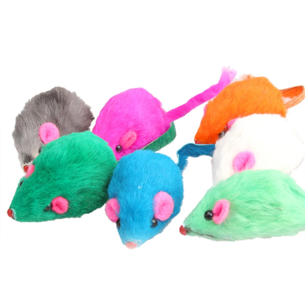 Pet Cat Toy False Mouse Colorful Soft Funny Cute Little Mice Kitten Playing Toys SNO88