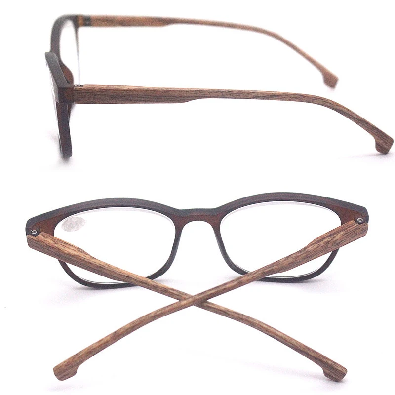 Zilead-gafas de lectura de imitación de madera para hombre y mujer, lentes de resina de alta calidad para presbicia, Retro, mate, + 1 + 3,5