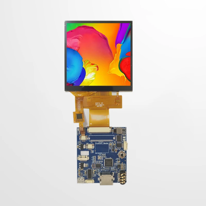 4.0 inch 480*480 LCD, HDMI interface, high brightness, TFT LCD capacitive touch panel with a HDMI transfer board