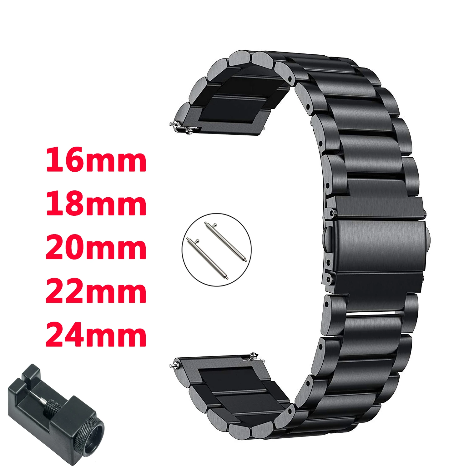 

16mm20mm22mm24mm Stainless Steel WatchBand Strap For AMAZFIT Pace/Amazfit Stratos 2s/Amazfit GTR/GTS smart Watch Link bracelet