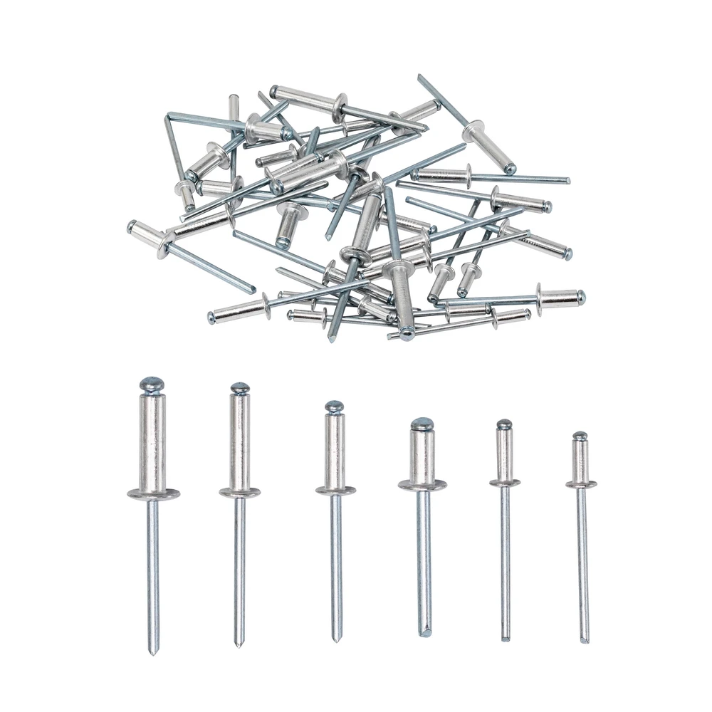 Multiple Sizes Aluminum Dome Head Blind Pop Rivets Assorted Set,215Pcs Aluminum Rivet kit Copper Nails Remaches