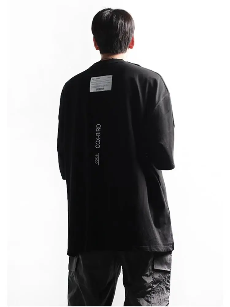 

Футболка мужская с коротким рукавом, модная тенниска в стиле Хай-стрит, повседневный большой Топ в стиле Харадзюку, лето