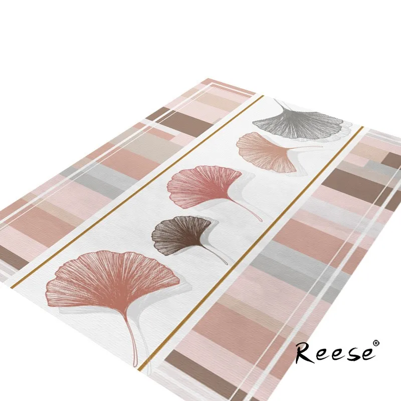 

Reese Pink Rugs Bedroom Bedside Elegant Leaves Thicken Fluffy Carpets For Living Room Study Hotel Anti Slip Washable Colourfast