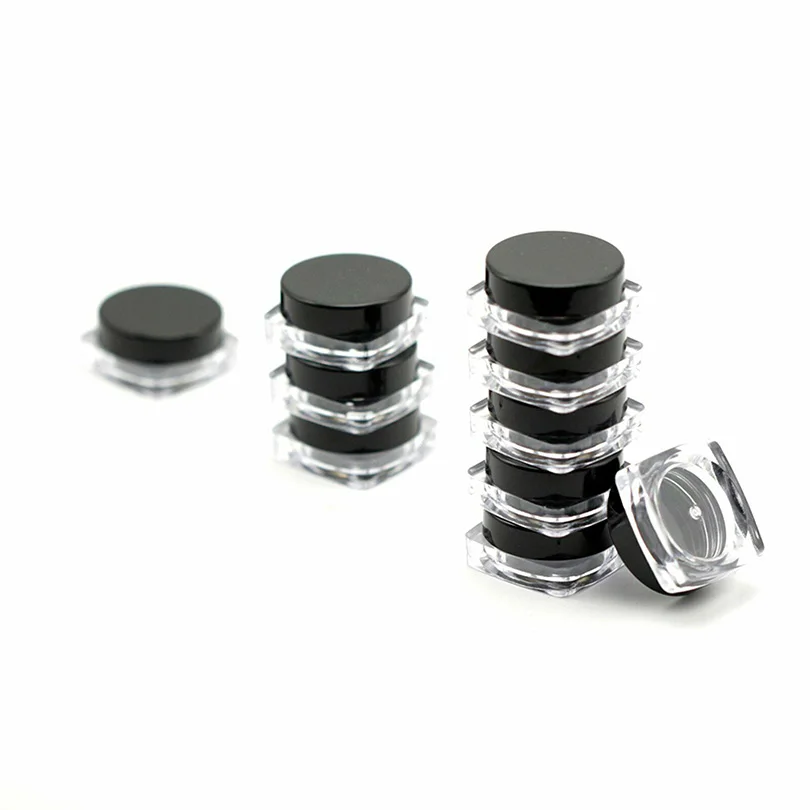 5/10/50PCS 3g Empty Plastic Cosmetic Makeup Jar Pots Transparent Sample Bottles Eyeshadow Face Cream Lip Balm Container