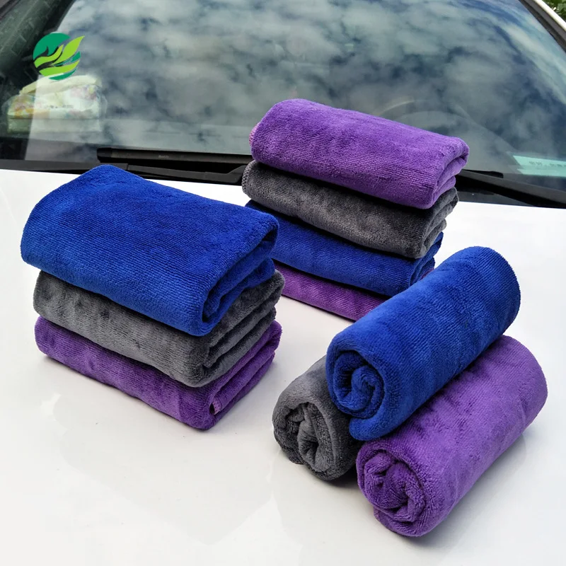 30x70 CM Car Wash Microfiber Towel Car Cleaning Drying Cloth Hemming Car Care Cloth Detailing Car Wash Blue purple/gray Towel