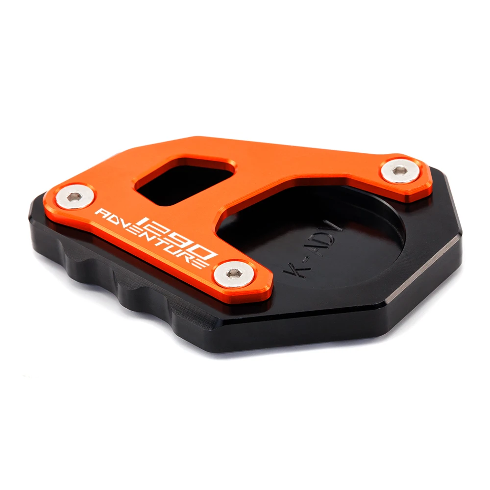 Para ktm aventura 1290 1050 1090 1190 adv super acessórios da motocicleta cnc kickstand pé suporte lateral extensão almofada placa de suporte