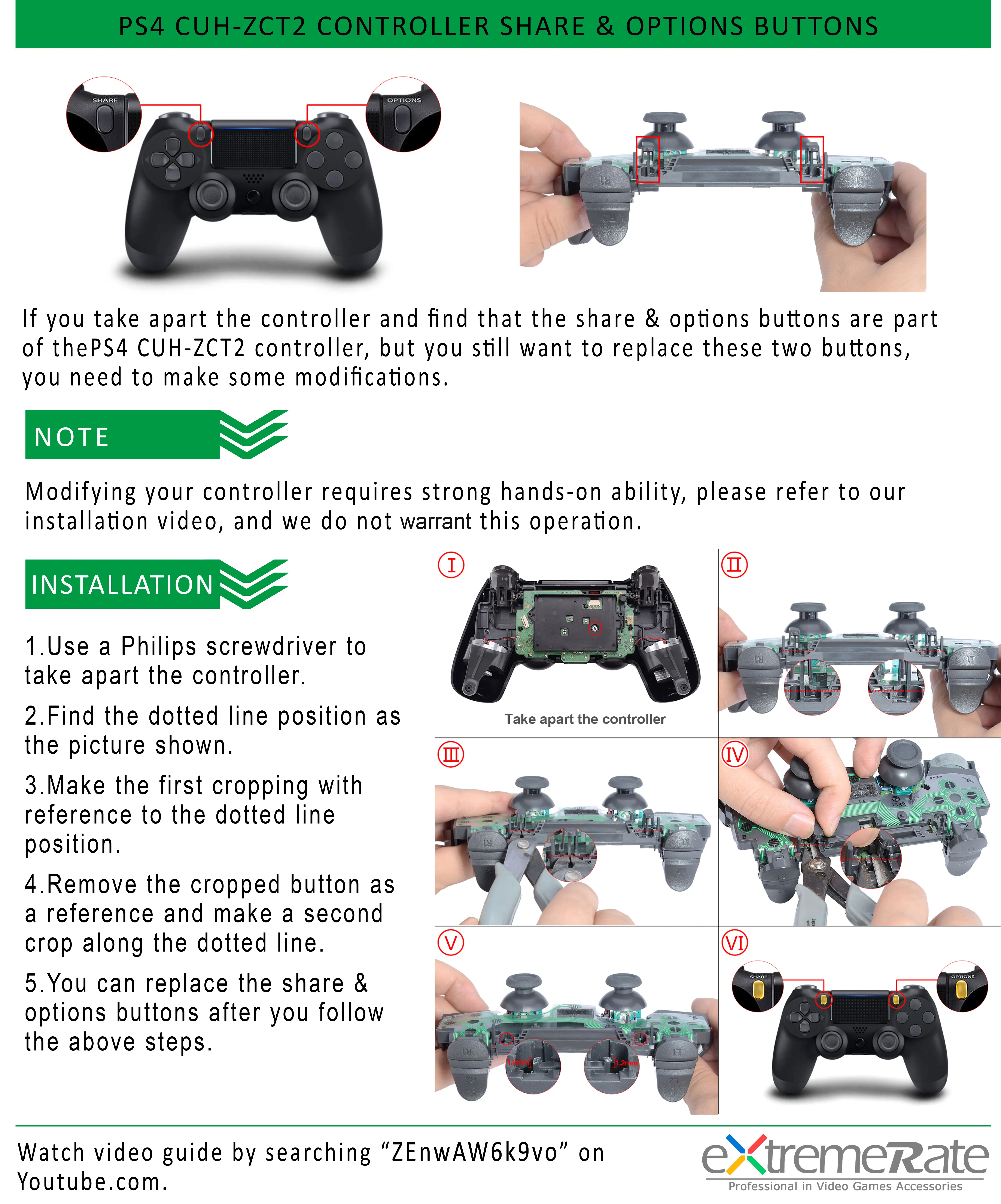 Le opzioni di condivisione della casa dei bottoni L1R1 L2R2 Dpad su misura estremo con gli strumenti per PS4 Slim Pro Controller CUH-ZCT2