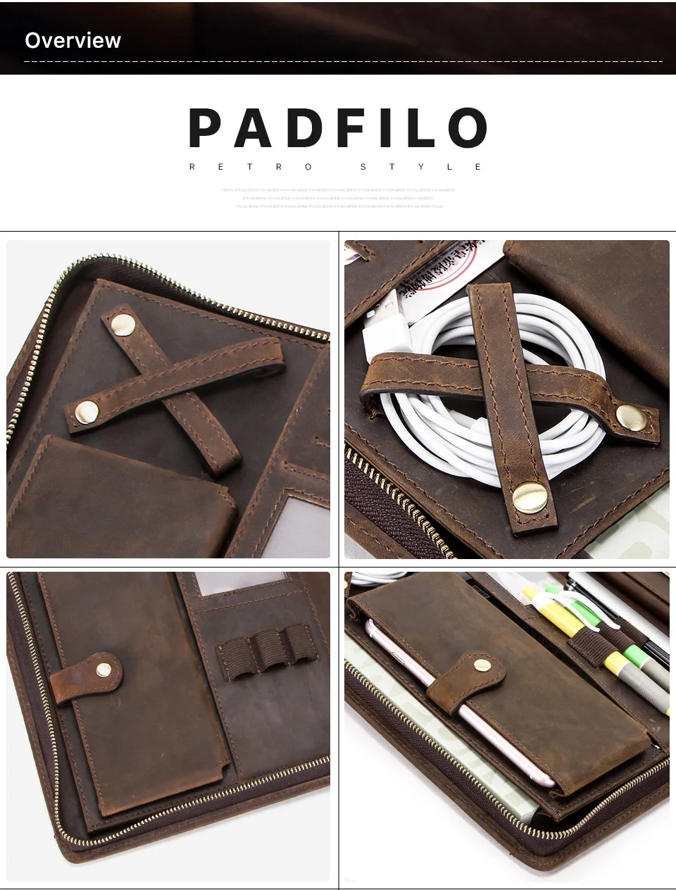 Leder-Portfolio-Hülle für iPad Pro 11 7. 8. 9. 10. Generation iPad Air 5. 6. 4. 10.9 Air 5 Hülle iPad Pro 10.5 9.7 Cover – Detail 16
