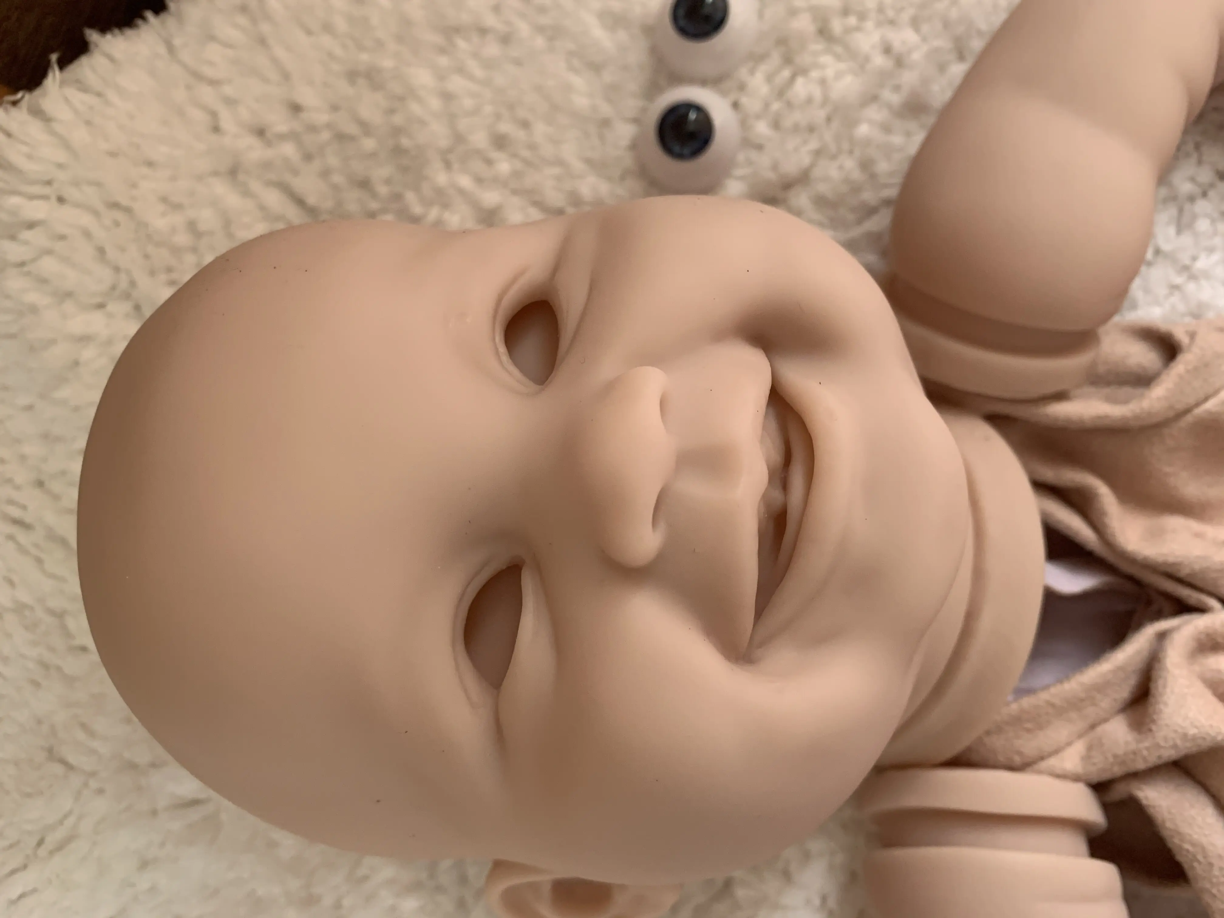 NPK 22 Inch DIY Reborn Doll Kit Smiling Face Juliana by Ping Luo Soft Touch Unpainted Unfinished Doll Parts for Collectors