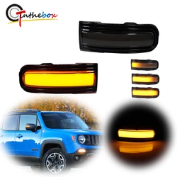 Gtinthebox Smoked Lens Canbus Amber Dynamic Sequential LED Front Side Mirror Blinker Signal Lights For 2015-2022 Jeep Renegade