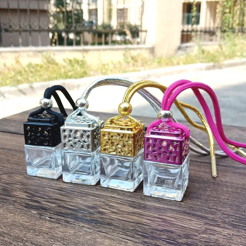 

Wholesale 8ML Car Air Freshener Hanging Glass Bottle Auto Perfume Diffuser Bottle For Essential Oils Fragrance Ornament Interior