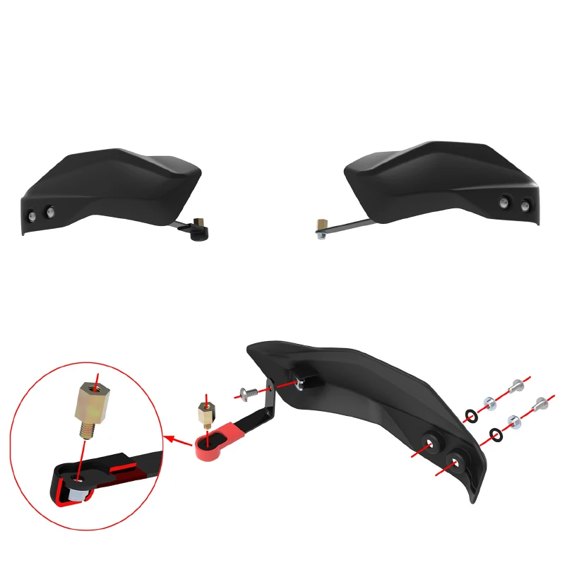 Original da motocicleta modificado acessório atualizado frente lidar com direção protetor de vento e mão escudo conjunto para kiden Kd150-g1