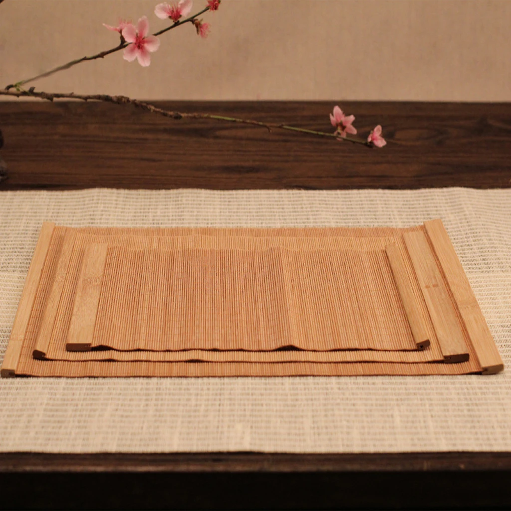 3x   Rectangle   Bamboo   Placemats   Table   Mats   Coasters   Non - slip   New