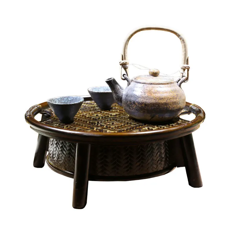 

Classical Tea Tray Plate Set Japanese Tea Ceremony Bamboo Weaving Tea Set Basket Lacquer Chinese Kung Fu Teapot Table