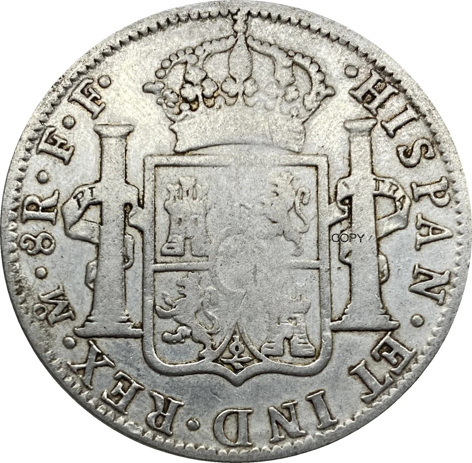 Mexico Coin 8 Reales Carlos III 1778 Coin Cupronickel Plated Silver Copy Coins