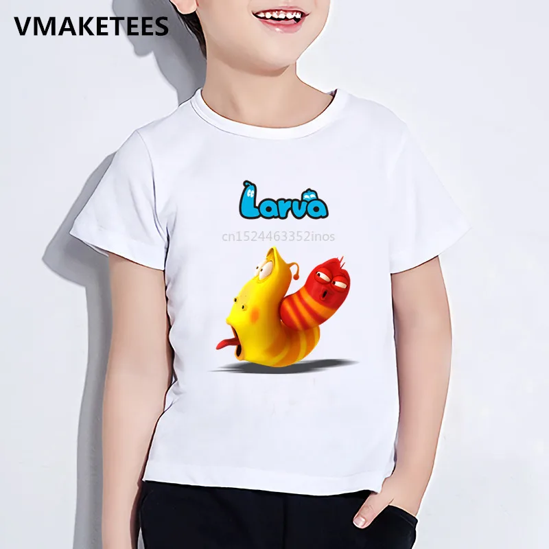 

Kids Summer Girls & Boys T shirt Korea Hilarious Insect Larva Cartoon Print Children's T-shirt Funny Cute Baby Clothes