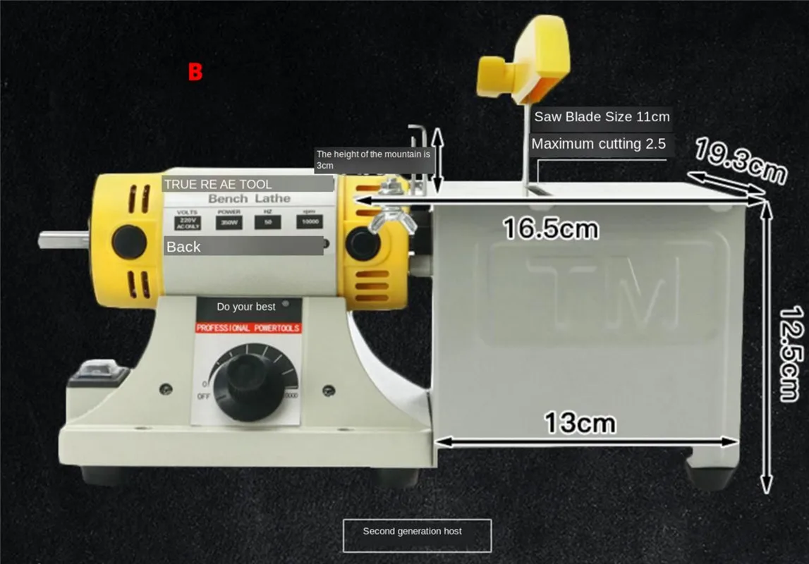 Mini tornio da banco per smerigliatrice elettrica multifunzionale lucidatrice per trapano sega 350w
