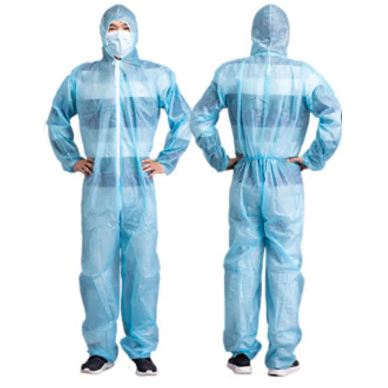 Unisex Sanitary Protection Jumpsuit Suit Zip Isolation Protective Coveralls Disposable Anti Dust Sanitary Safety Clothing