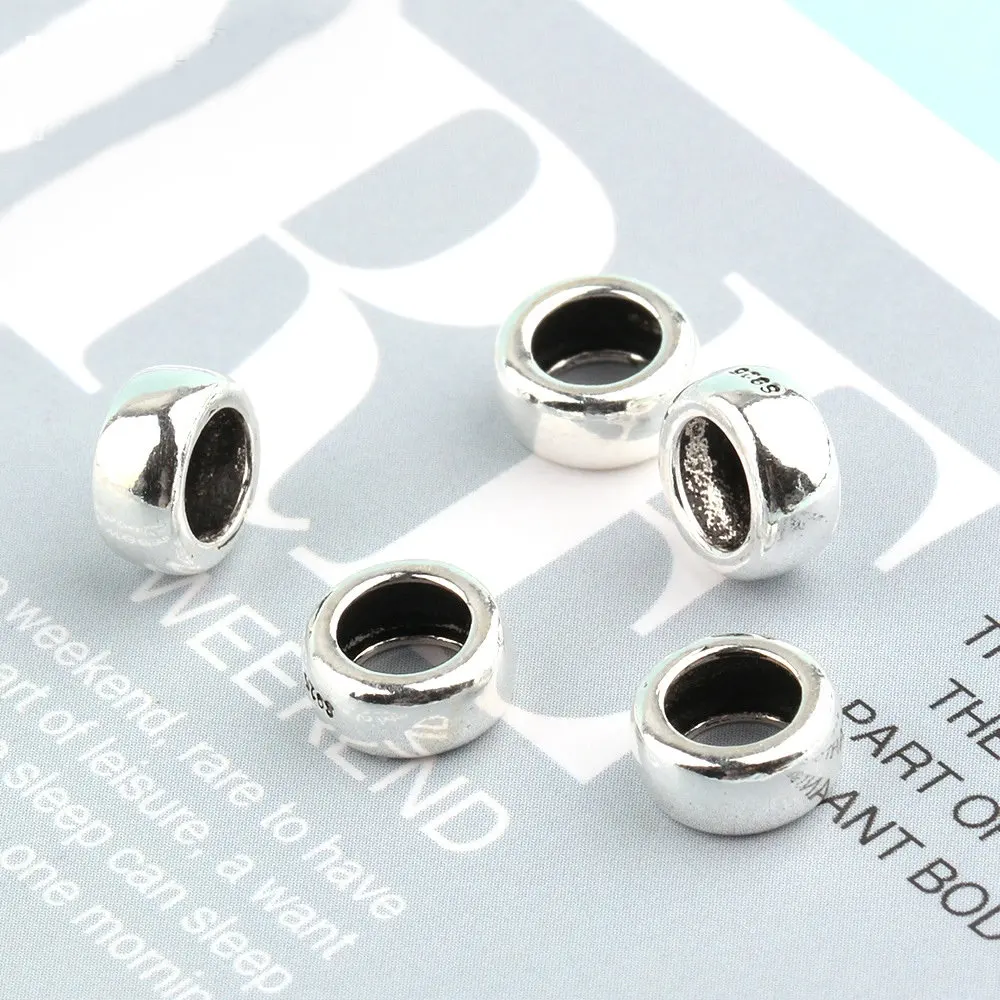 3.7*7.9MM 925 Sterling Silver Spacer Beads Retro S925 Loose Beads for Bracelet Making DIY Jewelry Finding