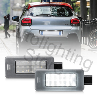 2PCS LED License Plate Light For Peugeot 207 CC 208 2008 308 3008 508 5008 Citroen C3 C4 C5 III C-Elysee number plate light