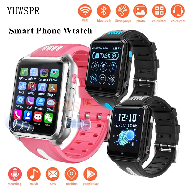 H1 4G Smart Phone Watches Android 9 GPS WIFI Tracking Visit Internet Application Download Play Music Video Children Smartwatch