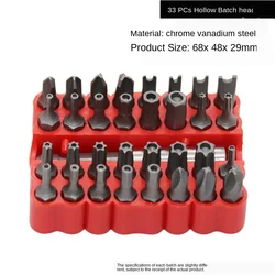 High quality 33pcs Hollow/solid batch head combination screwdriver inside Hexagon Special charging drill Heavy-Shaped Knitting