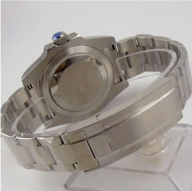40mm Sterile Orange GMT Hands Sapphire Crystal Automatic Men Watch Date Luminous 904L Bracelet