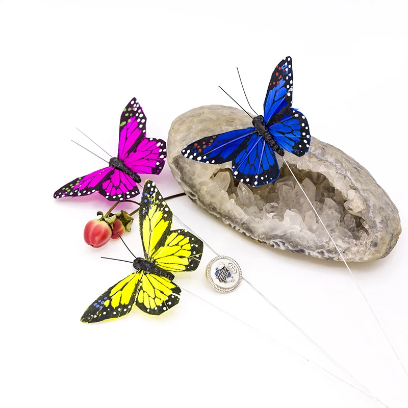 3simulation feather butterfly decoration pile decoration windmill relax terrace decoration and garden decoration home decoration