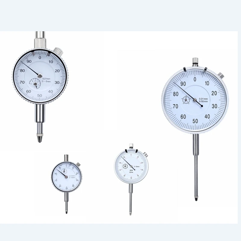 Brand 0.01mm Dial Indicator Gauge Mechanical Shockproof dial gauge Indicator 0-5MM-10-30-50mm Analog Micrometer Measure Tools