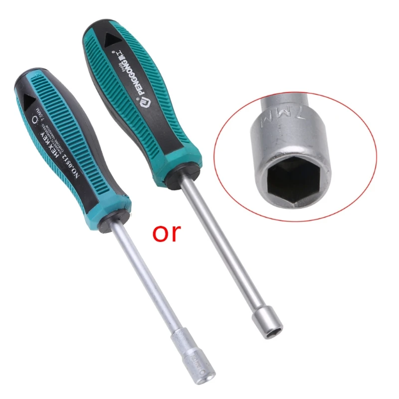 2021 New Metal Socket Driver Wrench Screwdriver Hex Nut Key Nutdriver Hand Tool 7mm