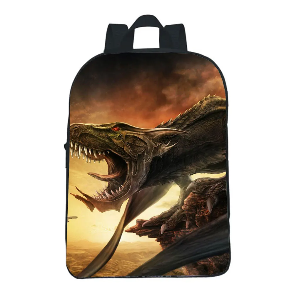 

Monster Dinosaur Backpack Students 12 inches School Bags Boys Girls Kids Teens Cartoon Rucksack Travel Laptop Knapsack Unisex