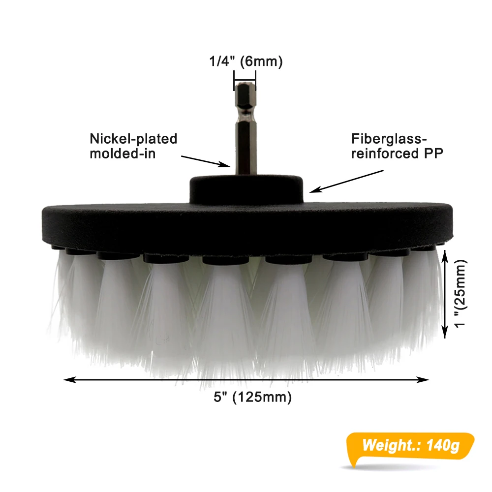 1pc 5 Inch Soft Plastic Drill Electric Brush Attachment for Cleaning Carpet Leather and Upholstery Sofa Wooden Furniture