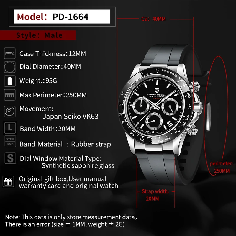 PAGANI DESIGN Top Brand Luxury Business Quartz Watches Men Chronograph Military Watch Fashion Waterproof Clock Relogio Masculino