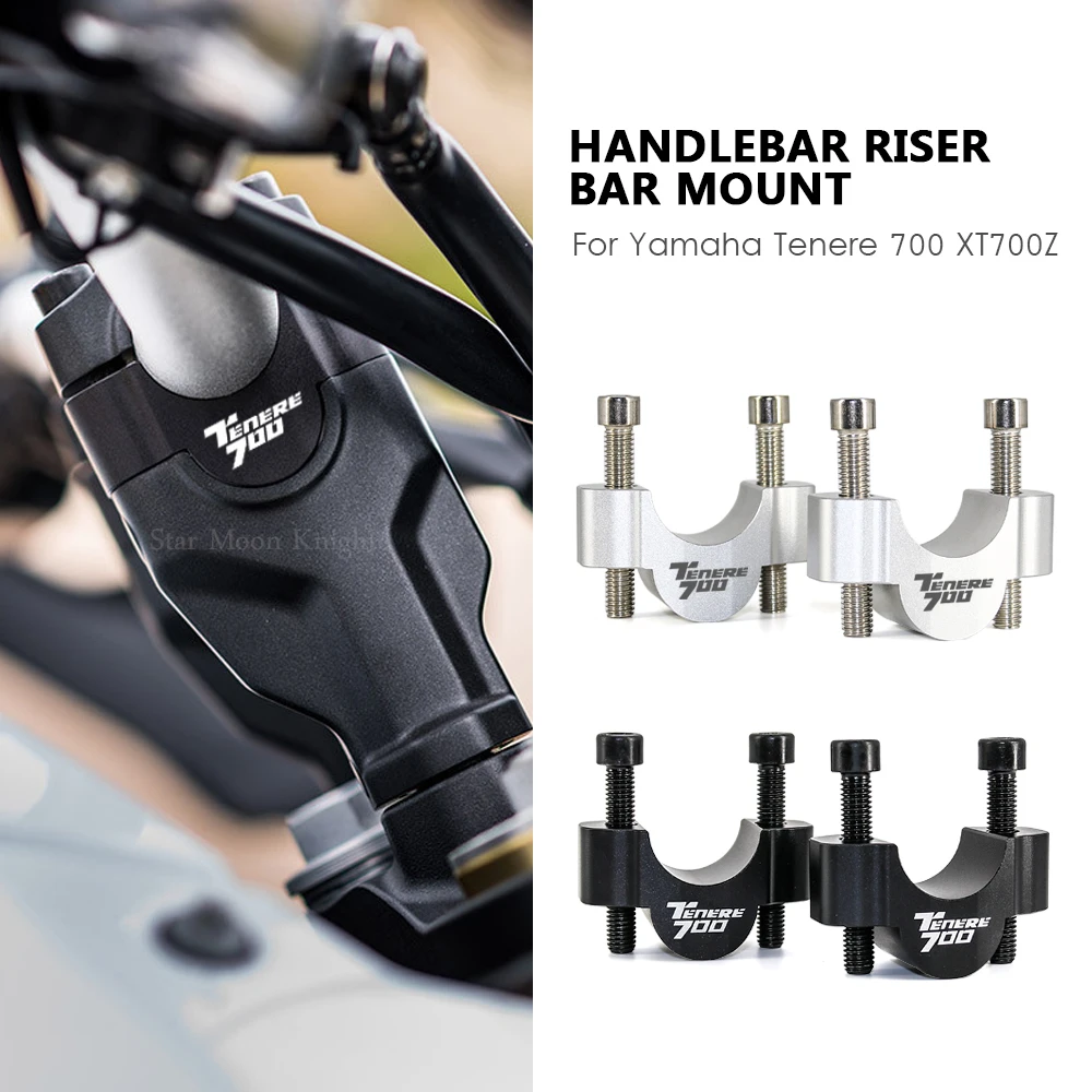 Motorcycle Handlebar Risers Clamp Mounting Clamp Mount Riser Clamps CNC Aluminum For Yamaha Tenere 700 Tenere700 XT700Z XTZ 700