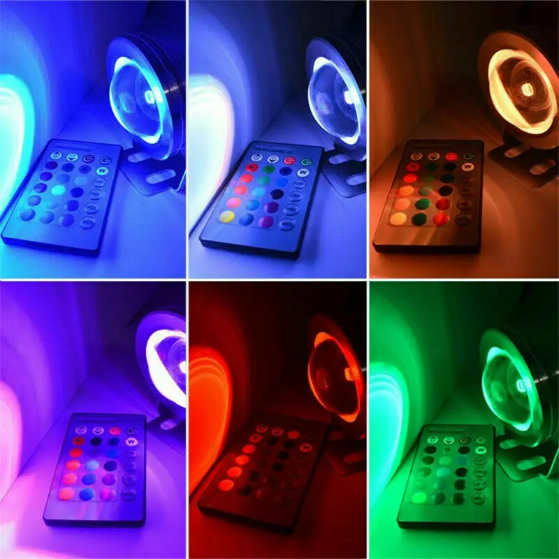 Imagem -06 - Holofote Led Subaquático Rgb Lâmpada ao ar Livre Holofote de Jardim Impermeável Fonte Piscina Lagoa e Aquário Eua e ue Plug 10w 15w