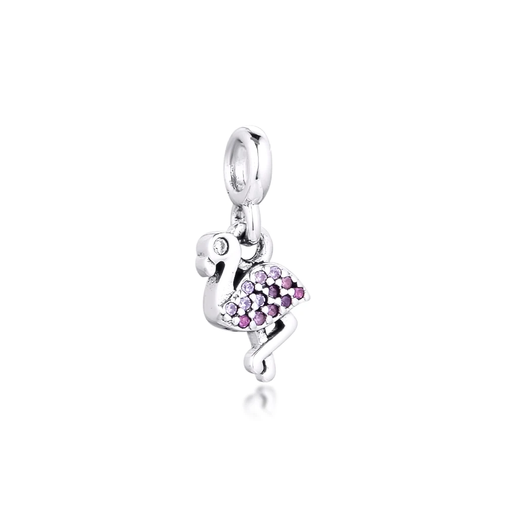 

My Pink Flamingo Dangle Charm Silver kralen voor sieraden maken Fits 925 Silver Original Small Charms Me Bracelets For Woman DIY