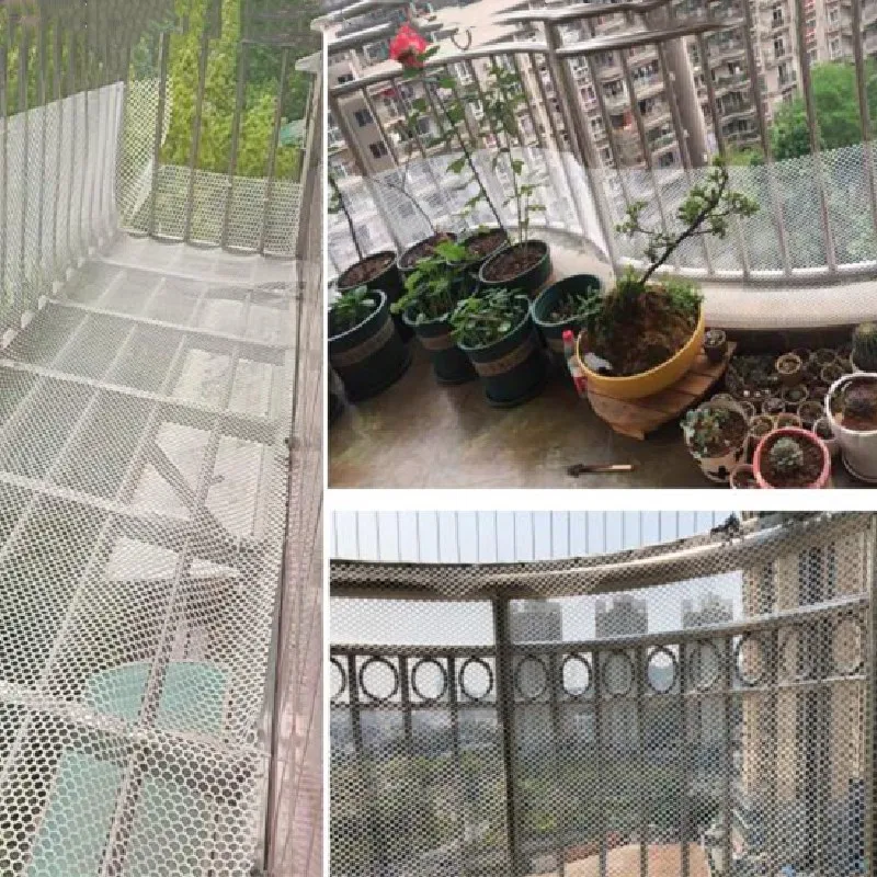 1M White Plastic grid Kids Safety Net Pet Dog Cat Balcony Railing Stairs Protection Net Baby Fence Netting Home Security tool