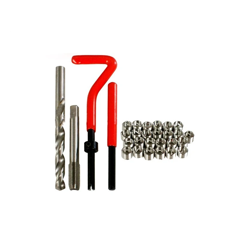 131pcs Thread Repair Recoil Insert Installation Kit Tool Drill Tap 1/4-20UNC 5/16-18UNC 3/8-16UNC 7/16-14UNC 1/2-13UNC