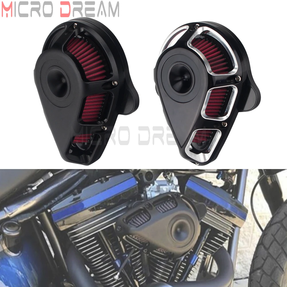 For Harley Softail Touring FLHX FLHR 2000-18 Sportster XL 04-up Dyna 00-17 Motorcycle Air Filter Multi-Angle Intake Air Cleaner