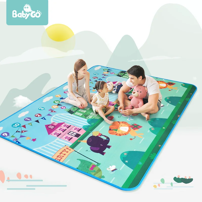 

BabyGo Children Crawling Pad Animal + Monkey Kids Developing Mat Playmat Puzzles Waterproof Outdoor Beach Picnic Baby Play Mat