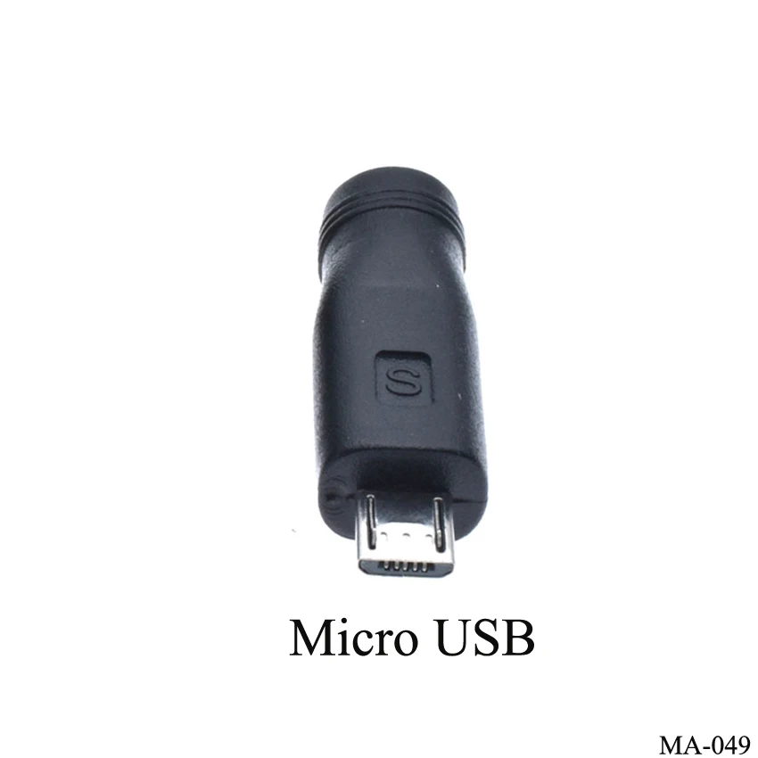 Micro usb 5 Pin/Type C Male to 5.5 x 2.1 mm Female DC Plug Power Charger Adapter Straight & Right Angle Connector