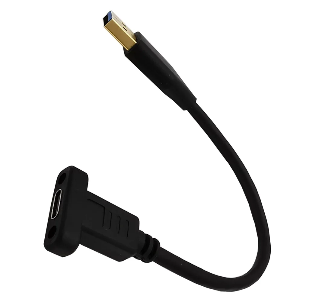 Cable de conexión de datos chapado en oro 3,0 USB revolution tipo-c hembra, tuerca fija, 5gbps